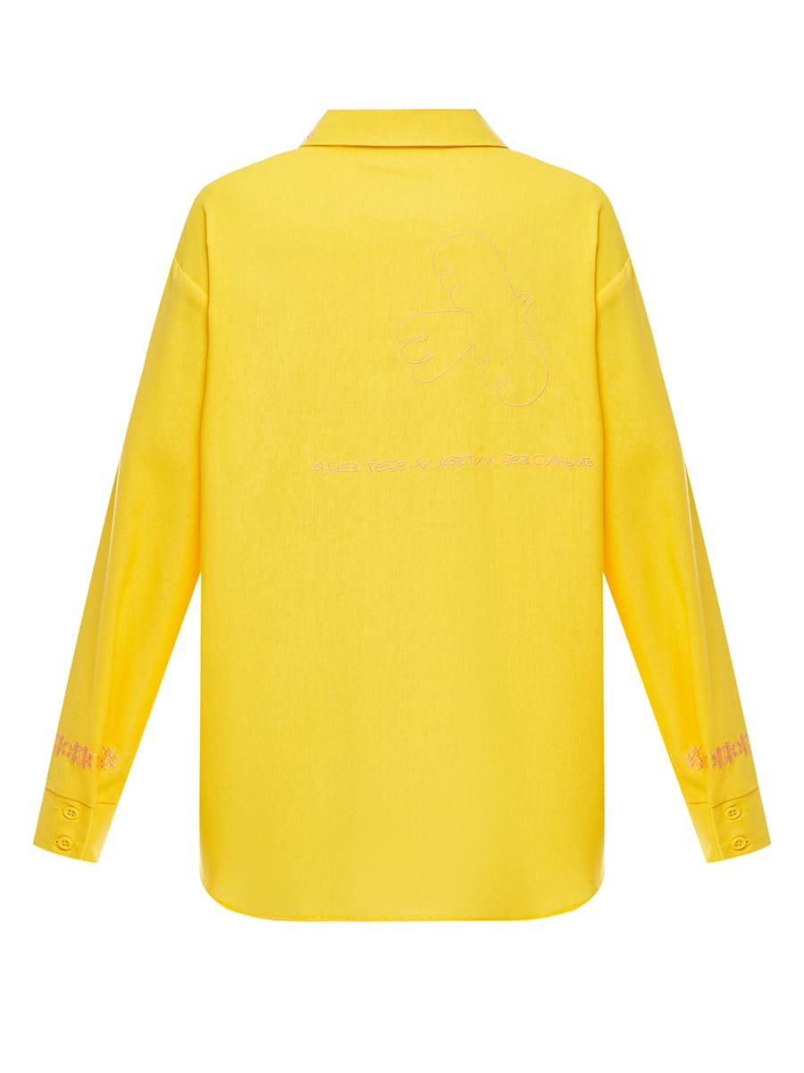 Сорочка лляна жовтого кольору з вишивкою 9